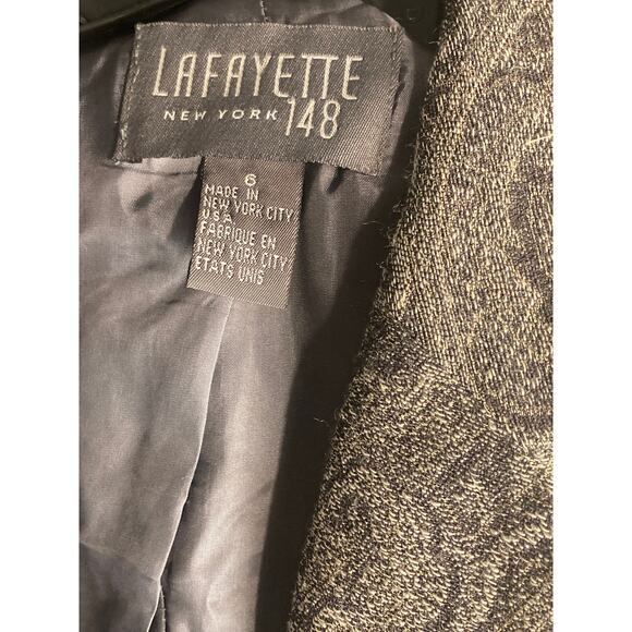 Lafayette 148 Silver Gray Blazer Jacket Paisley Print Classic & Refined ~ Sz 6 - Picture 7 of 10